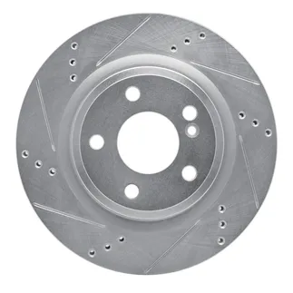 R1 Concepts EDZ-63163L Brake Rotor Drilled and Slotted Silver